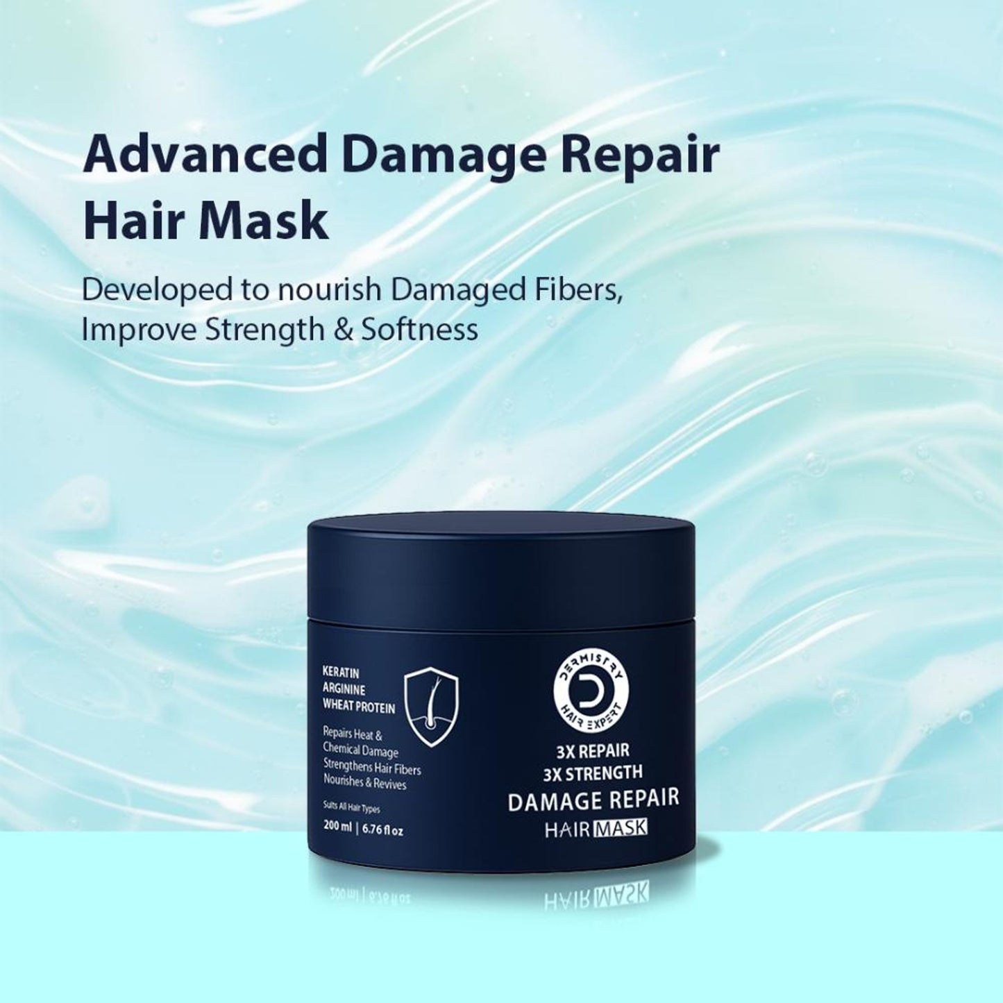 DERMISTRY Keratin Argan Oil Protein Hair Mask For Damage Repair Breakages Split Ends Dry Dull Hair