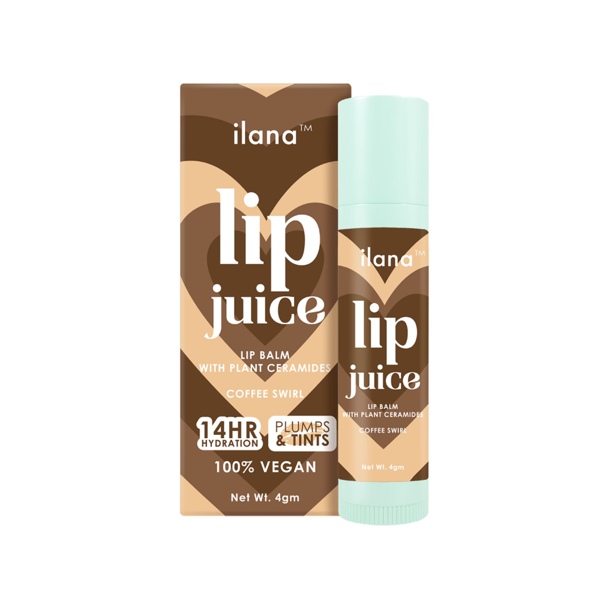 Ilana Lip Juice Hydrating & Plumping Tinted Lip Balm - Coffee Swirl