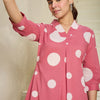 Dhiyona IE Geometric Printed V-Neck Pure Cotton A-line Kurta With Trousers