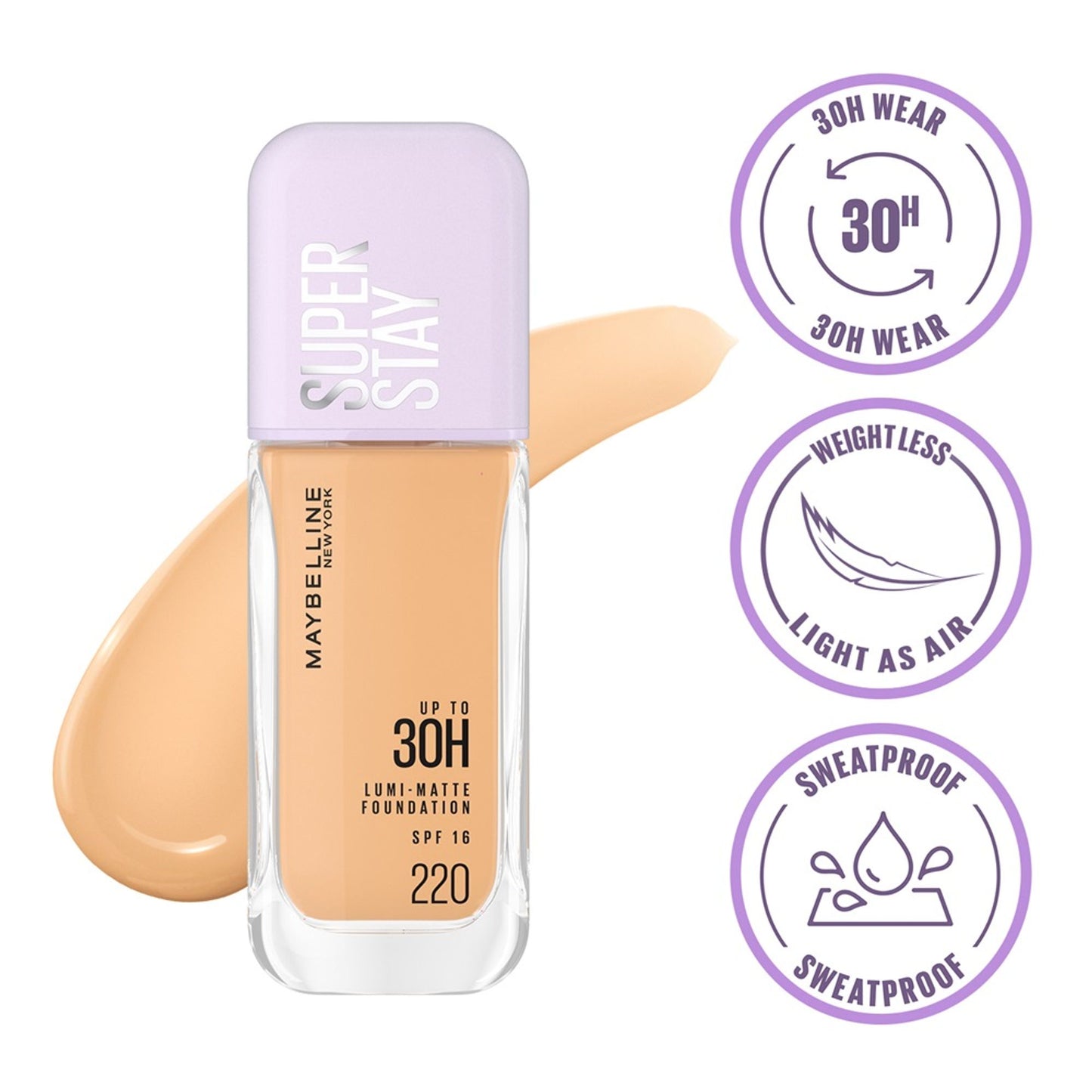 Maybelline New York Super Stay Lumi-Matte Liquid Foundation - 220