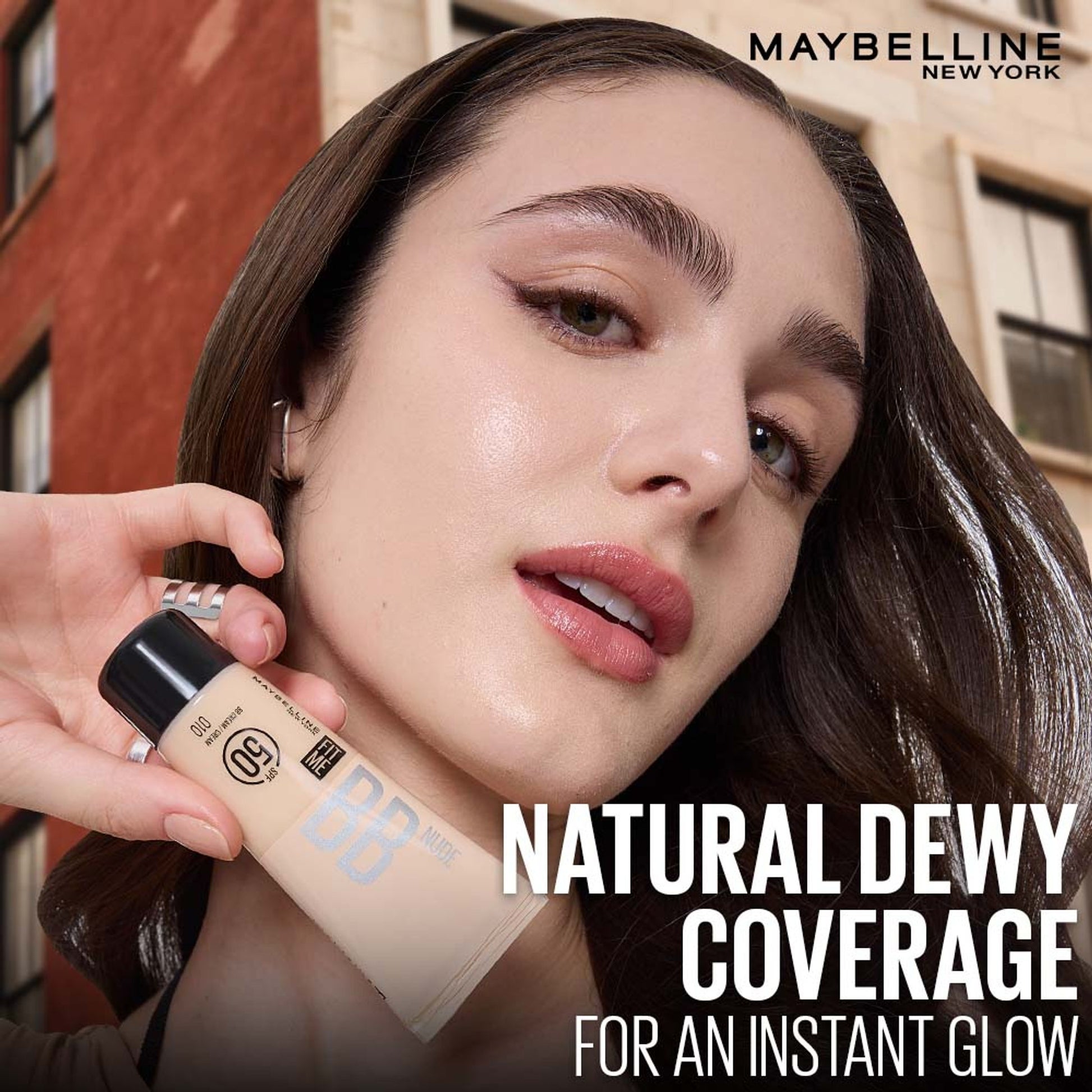 Maybelline New York Fit Me Glow BB Skin Tint, SPF 50, Niacinamide, Normal to Dry Skin - 80