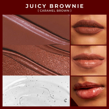 LoveChild Masaba Power Tough Girls 3-In-1 Lip Gloss - Juicy Brownie