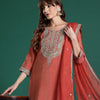Dhiyona IE Ethnic Motifs Embroidered Sequinned Kurta with Trousers & With Dupatta