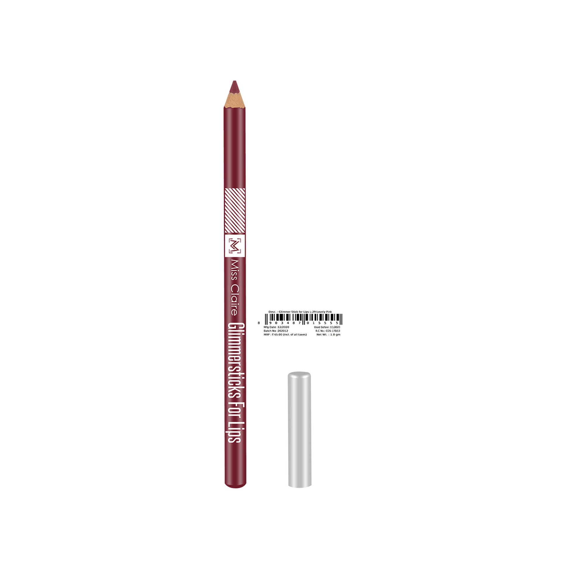 Miss Claire Glimmersticks For Lips - Lovely Pink L-29