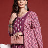 Dhiyona IE Floral Printed Pure Cotton Kurta With Trousers & Dupatta