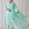 Dhiyona IE Floral Embroidered Regular Thread Work Pure Cotton Straight Kurta Set