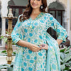 Dhiyona IE Printed Straight Kurta Trousers With Dupatta Set