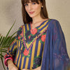 Dhiyona IE Adults-Women Floral Printed Cotton A-Line Kurta with Trousers & Dupatta