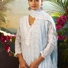 Dhiyona IE Women Ethnic Motifs Embroidered Cotton Kurta with Trousers & Dupatta