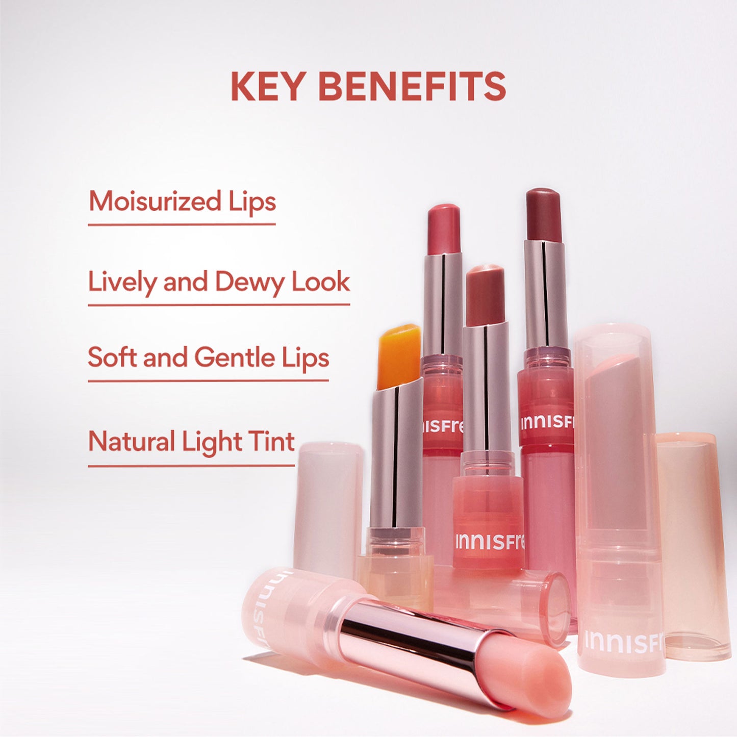Innisfree Dewy Tint Lip Balm Baby Pink - Hydrating & Glossy Finish With Hyaluronic Acid - Love Beige