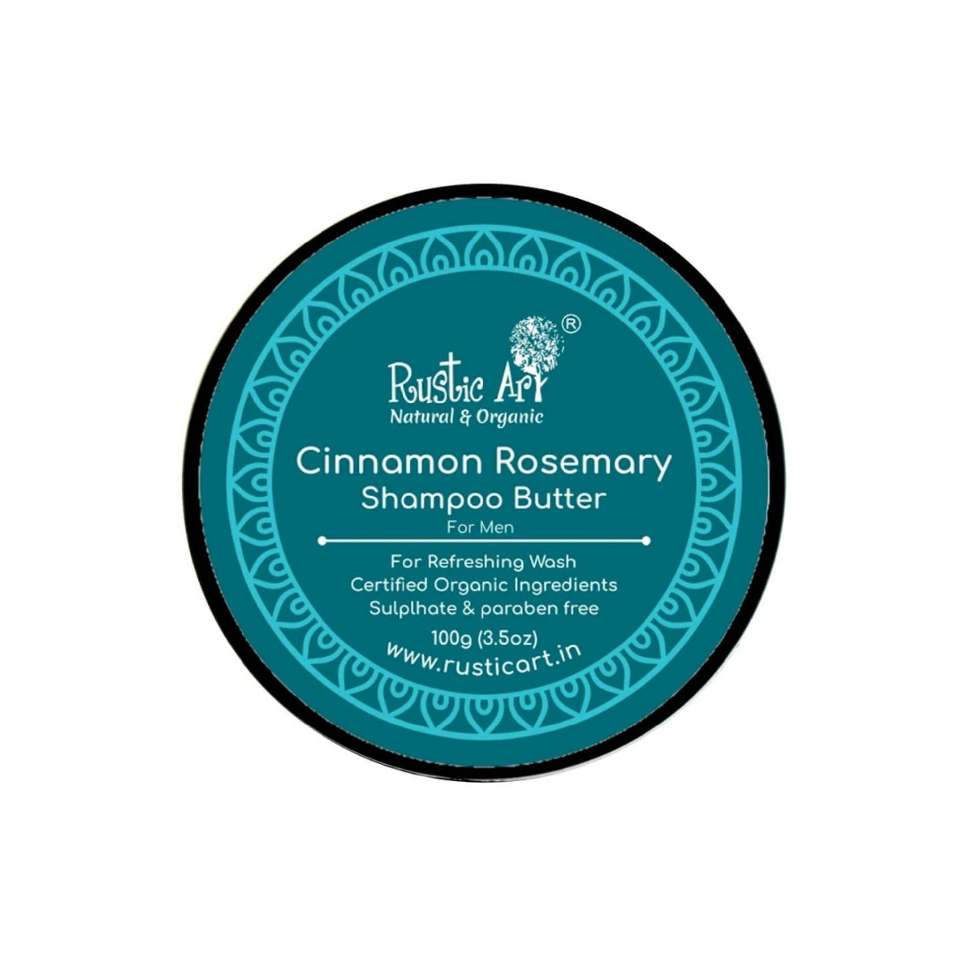 Rustic Art Natural & Organic Cinnamon Rosemary Shampoo Butter for Men