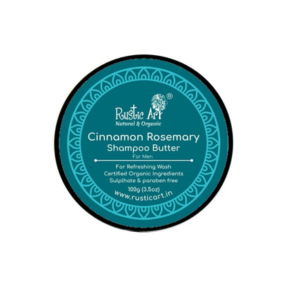 Rustic Art Natural & Organic Cinnamon Rosemary Shampoo Butter for Men