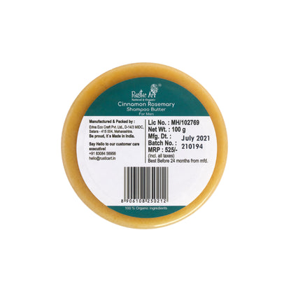 Rustic Art Natural & Organic Cinnamon Rosemary Shampoo Butter for Men