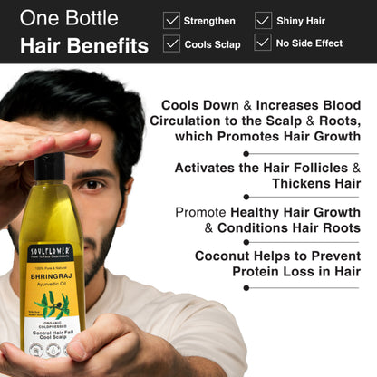 Soulflower Coldpressed Pure Natural Bhringraj Oil with Coconut and Sesame