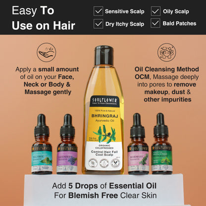 Soulflower Coldpressed Pure Natural Bhringraj Oil with Coconut and Sesame