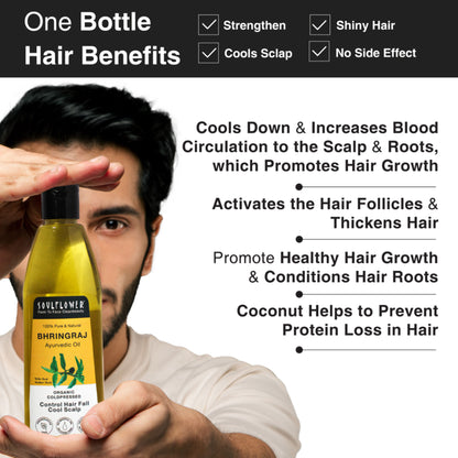 Soulflower Coldpressed Pure Natural Bhringraj Oil with Coconut and Sesame