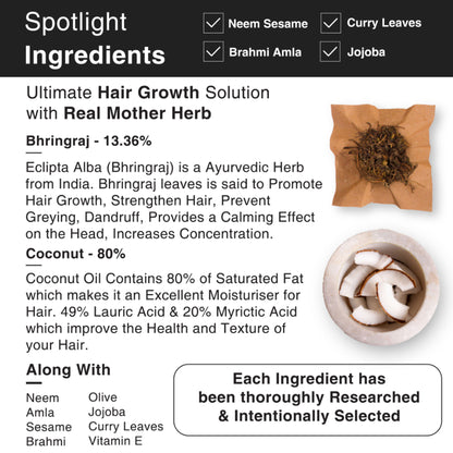 Soulflower Coldpressed Pure Natural Bhringraj Oil with Coconut and Sesame