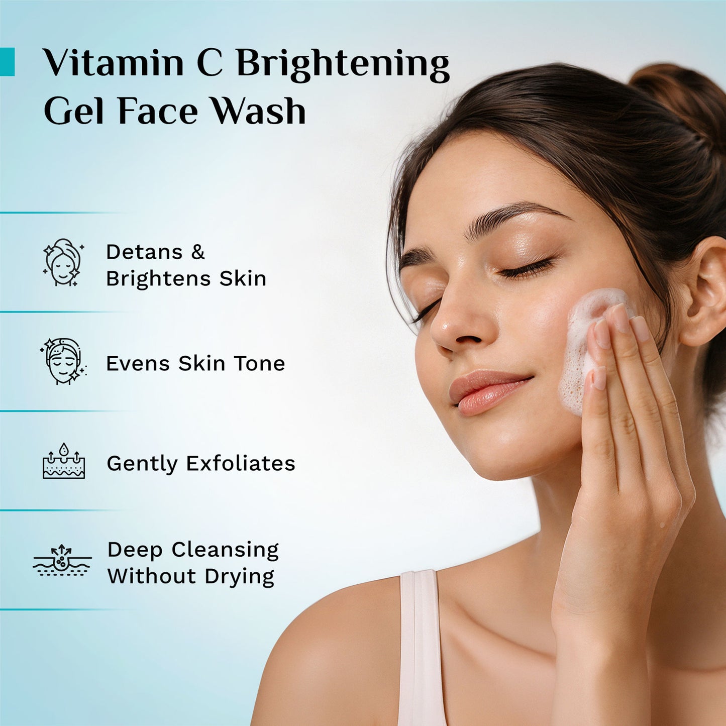 Pilgrim 10% Vitamin C Brightening Gel Face Wash Triple Glow+++ with 5% Niacinamide For Dark Spots