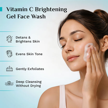 Pilgrim 10% Vitamin C Brightening Gel Face Wash Triple Glow+++ with 5% Niacinamide For Dark Spots