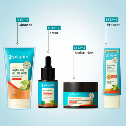 Pilgrim 10% Vitamin C Brightening Gel Face Wash Triple Glow+++ with 5% Niacinamide For Dark Spots