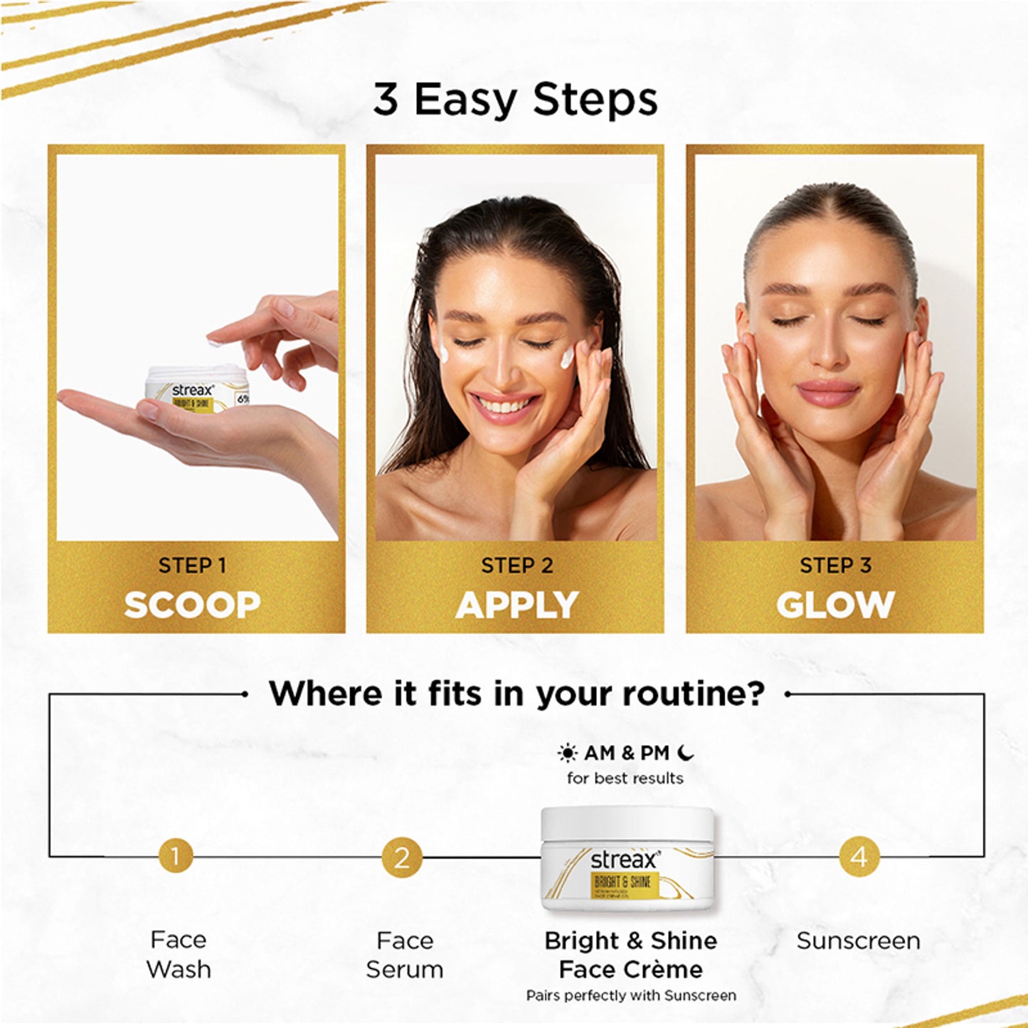 Streax Bright & Shine Serum Infused Face Cream Gel