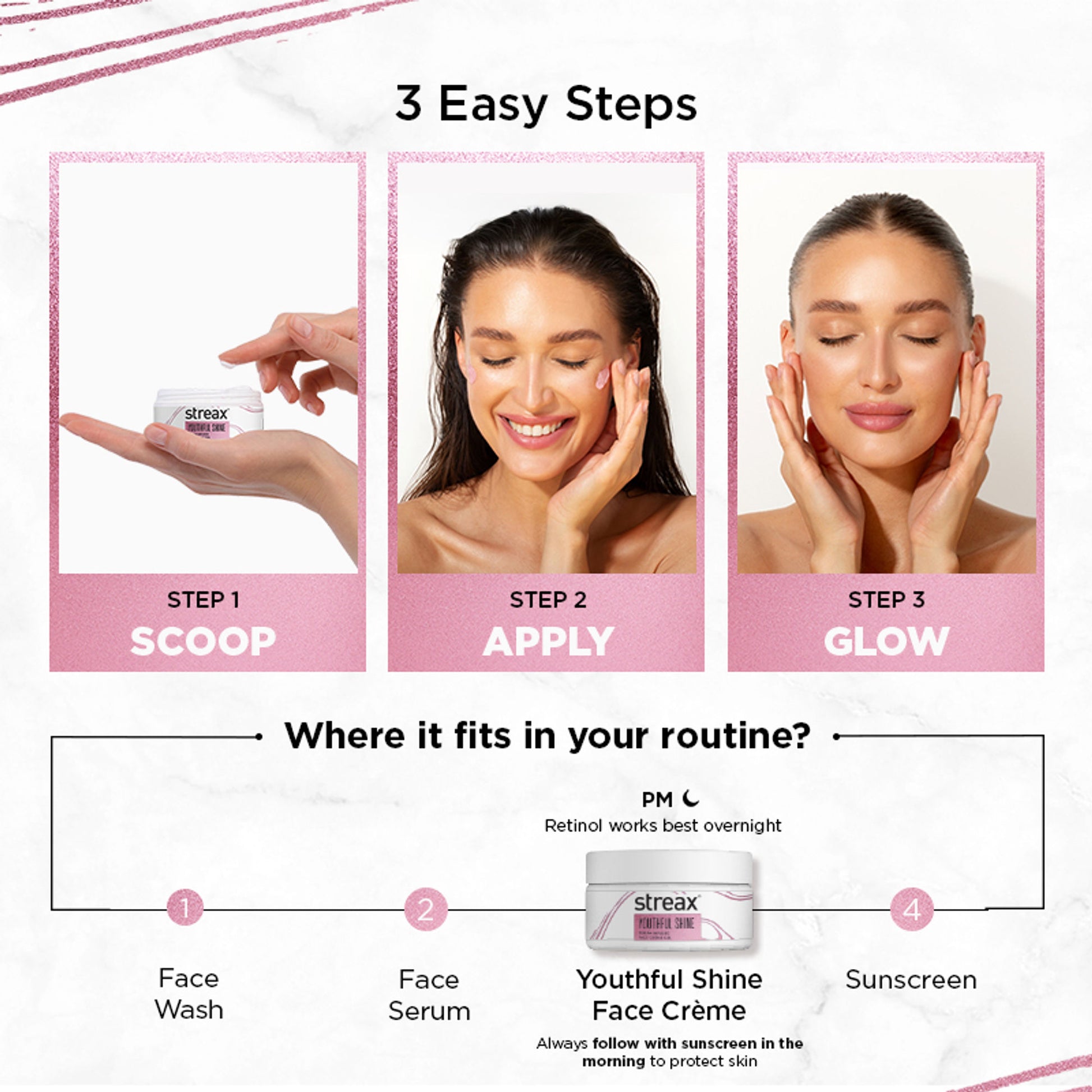 Streax Youthful Shine Serum Infused Face Cream Gel