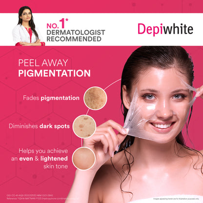 Depiwhite Depiwhite Peel Off Masque with Kojic Acid and Vitamin C for brightening and glow enhancement.