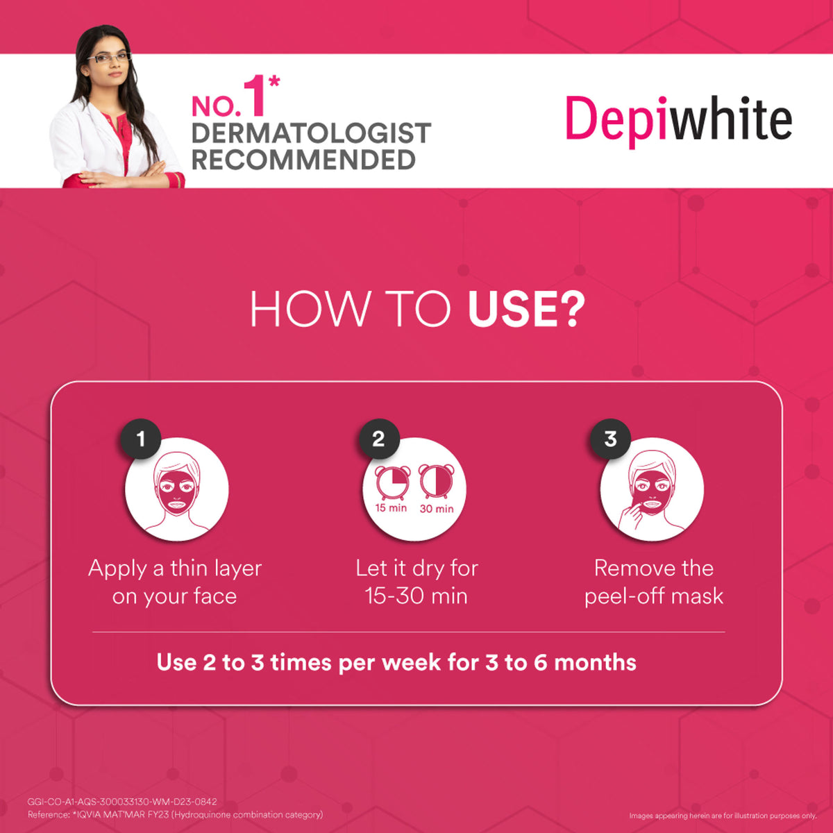 Depiwhite Depiwhite Peel Off Masque with Kojic Acid and Vitamin C for brightening and glowing skin.