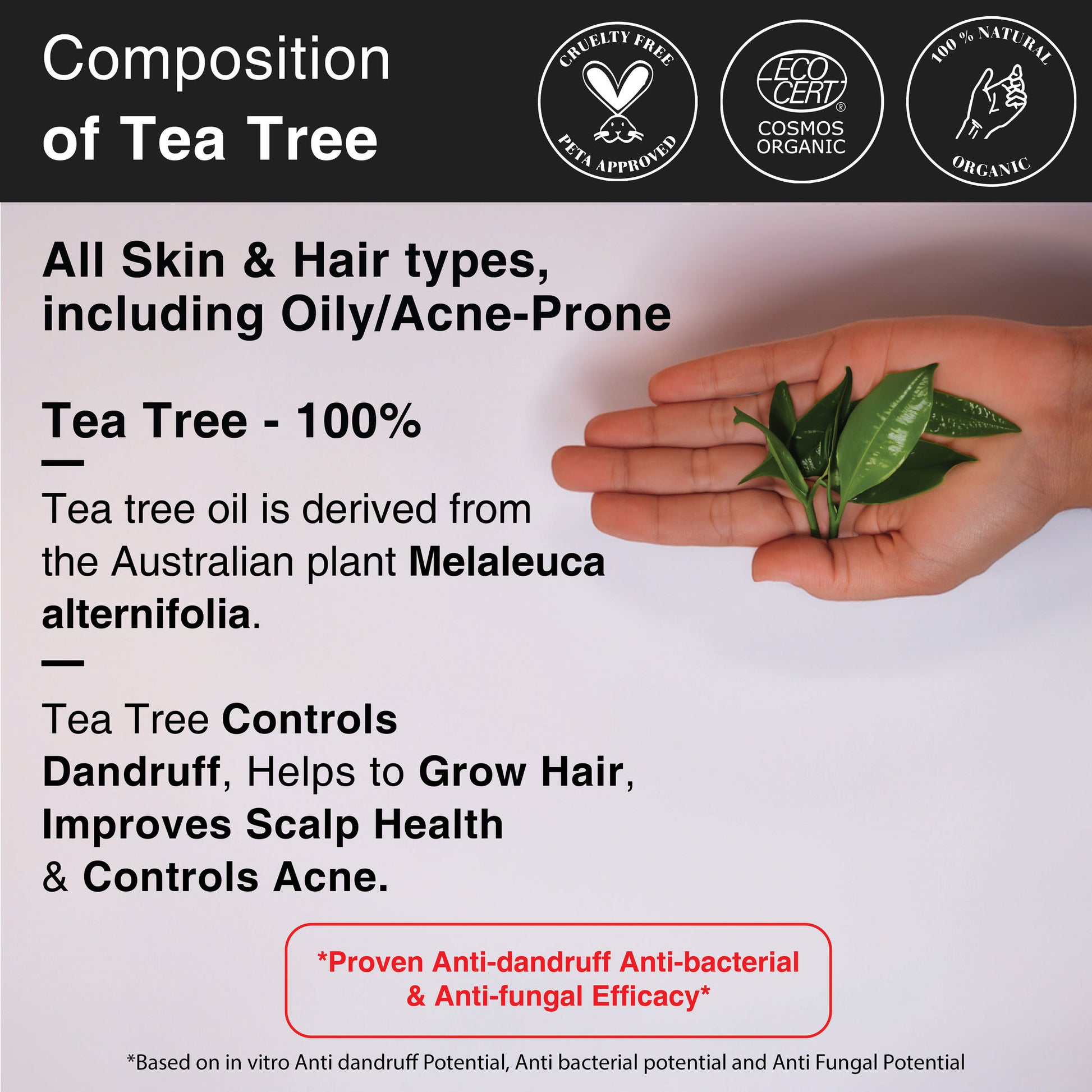 Soulflower Tea Tree Essential Oil For Active Acne & Pimples, Blemishes & Flakes