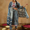 Dhiyona IE Ethnic Motifs Printed Thread Work Pure Cotton Kurta with Trousers & Dupatta