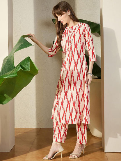 Indyancart IE Printed Pure Cotton Tunic With Trouser
