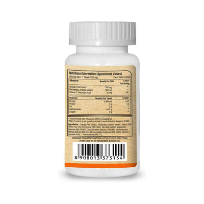 Pure Nutrition Vitamin C with Orange Peel & Amla Extract Veg Tablets