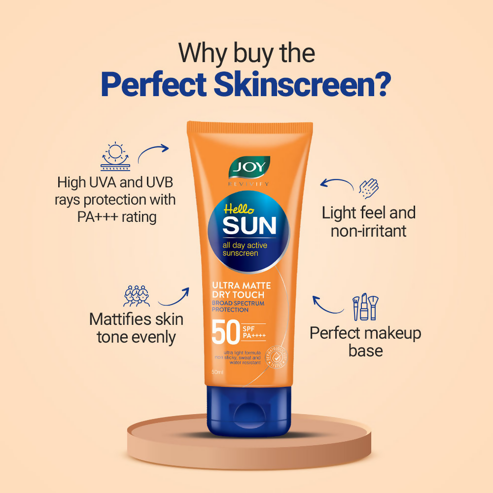 Joy Revivify Hello Sun Ultra Matte Dry Touch Sunscreen With SPF 50 - Indyancart