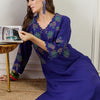 Indyancart IE Women Floral Embroidered Regular Thread Work Kurta with Palazzos