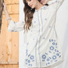 Dhiyona IE Floral Embroidered Pure Cotton Shirt Collar Tunic With Trousers