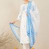 Indyancart IE Women Ethnic Motifs Embroidered Regular Pure Cotton Kurta with Trousers & Dupatta