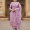 Dhiyona IE Women Floral Embroidered Regular Thread Work Kurta with Trousers & With Dupatta