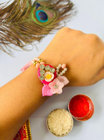 Anouk Set Of 2 Pink Floral Rakhi