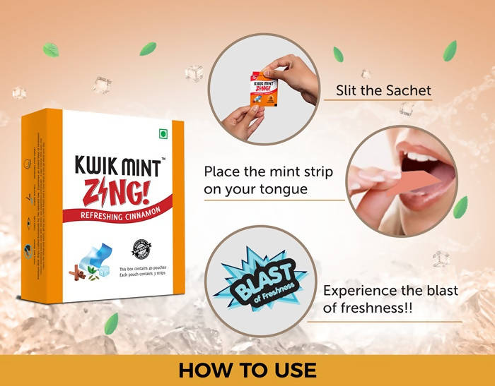 Kwik Mint Zing Refreshing Cinnamon Sugar Free Mouth Freshener