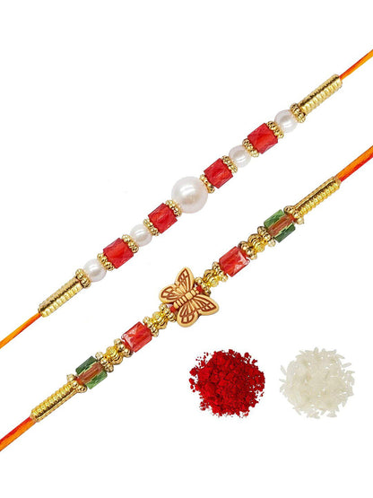 Anouk Unisex Set Of 2 Beaded Thread Rakhi