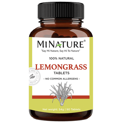 Minature Ayurvedic Lemongrass Tablets in blister pack, natural herbal supplement for wellness and digestion.