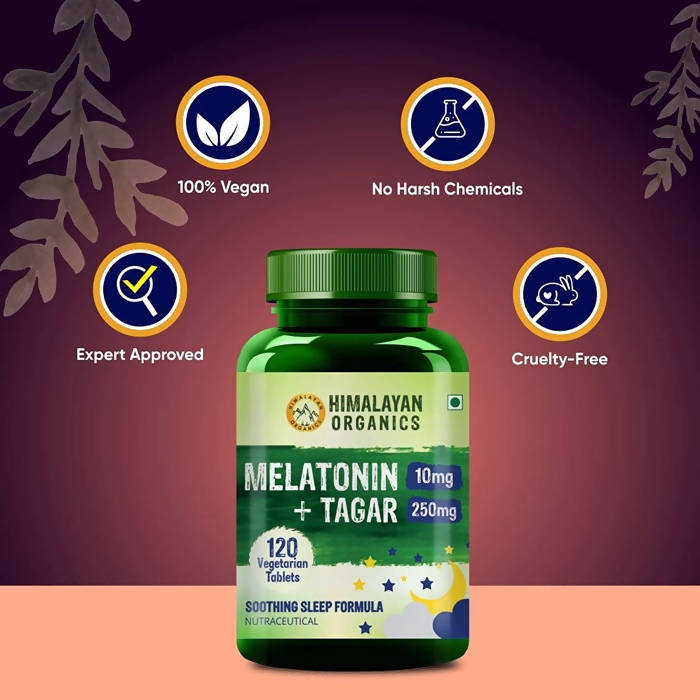 Himalayan Organics Melatonin 10 mg + Tagar 250 mg Tablets - Limited Time Offer