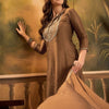 Dhiyona SN Women's Sequin Embroidered A-Line Kurta & Trousers With Dupatta