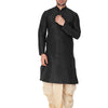 Men's Black Silk Blend Straight Kurta and Dhoti Set