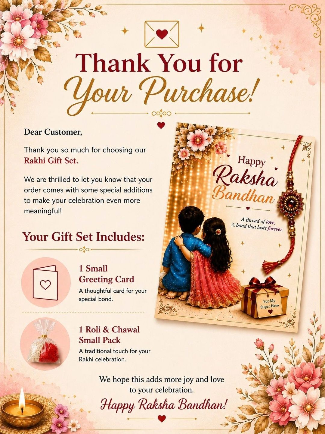 Anouk Set Of 3 Rakhi With Roli& Chawal