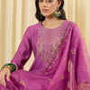 Dhiyona IE Women Ethnic Motifs Embroidered Regular Thread Work Kurta with Trousers & With Dupatta