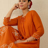 Dhiyona IE Women Floral Embroidered Regular Gotta Patti Kurta with Trousers