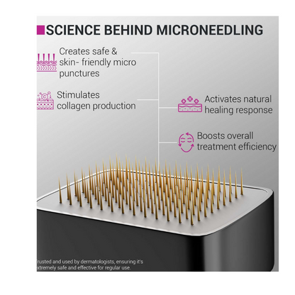 Sotrue Derma Stamp for hair growth with adjustable needles from 0.25mm to 3mm, a face care tool for scalp stimulation.