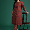 Dhiyona IE Ethnic Motifs Print Pure Cotton Kurta with Trousers