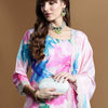 Dhiyona IE Women Floral Printed Regular Thread Work Kurta with Trousers & With Dupatta